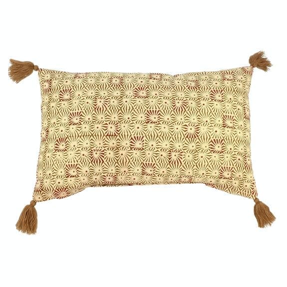 coussin camel imprimé terracotta