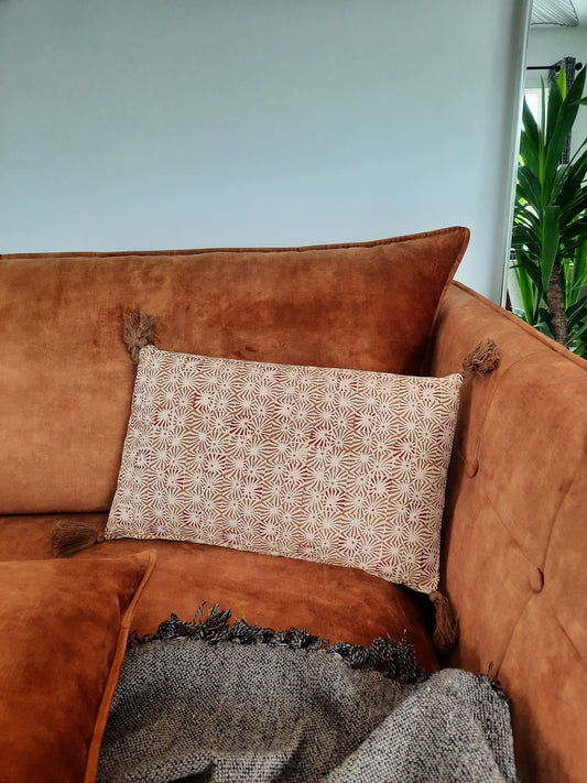 coussin terracotta beige